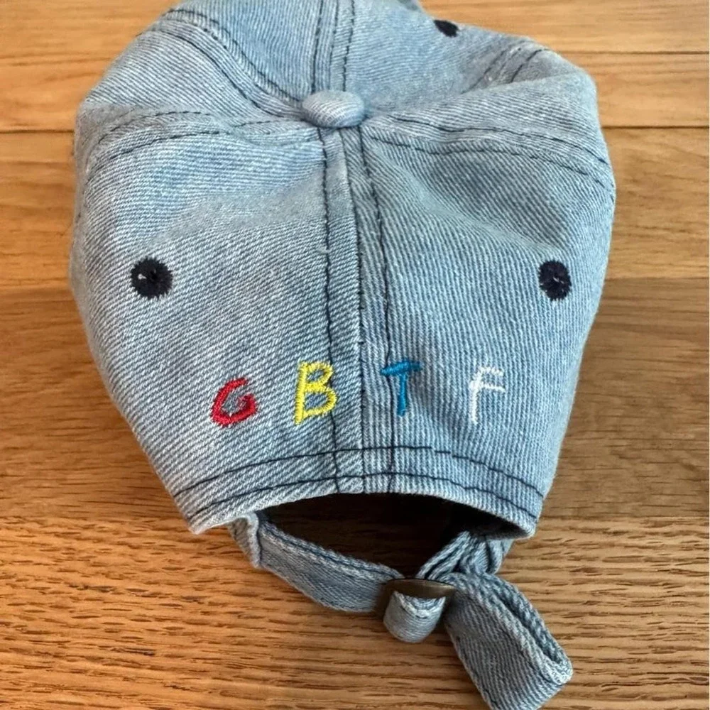 Light blue denim baseball cap with 